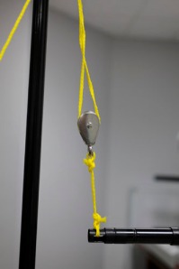 A close-up of the pulley system